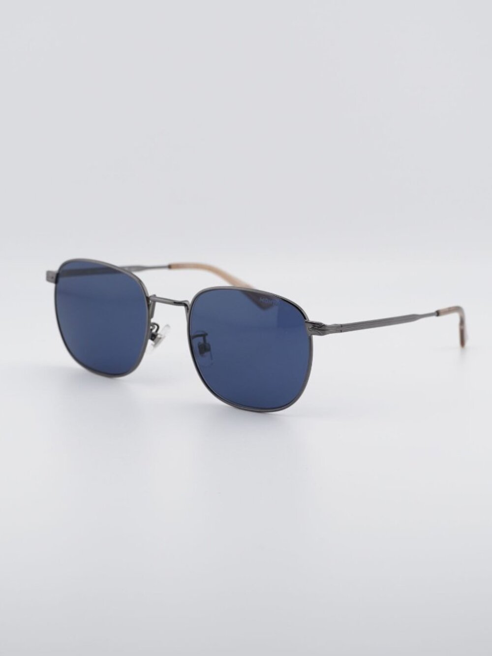 Montblanc MB0265S 003 Sunglasses Grey Square Frame, Blue Lenses